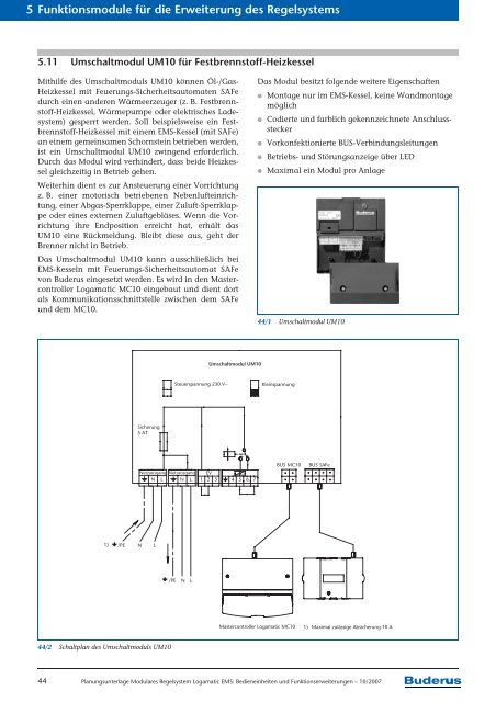 Modulares Regelsystem Logamatic EMS Bedieneinheiten ... - Buderus