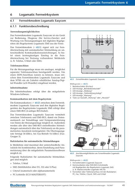 Modulares Regelsystem Logamatic EMS Bedieneinheiten ... - Buderus