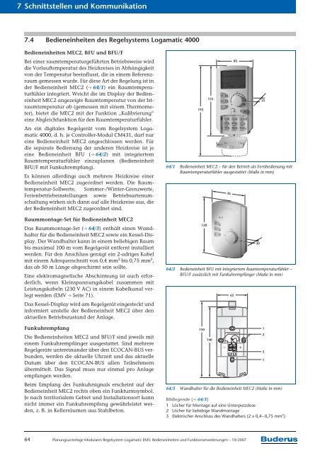 Modulares Regelsystem Logamatic EMS Bedieneinheiten ... - Buderus