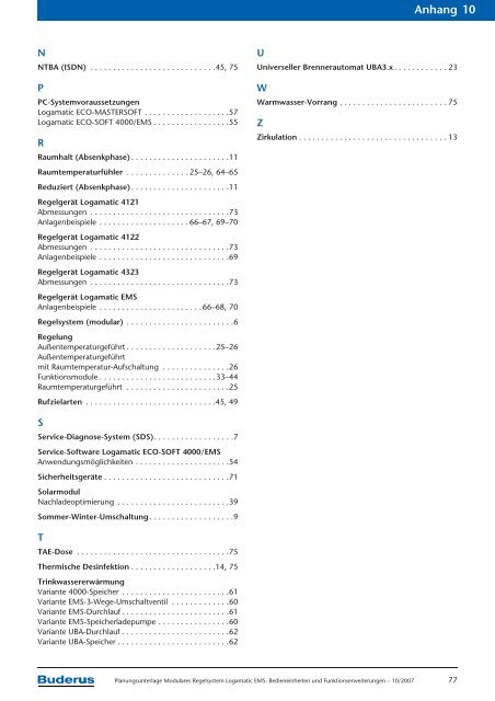 Modulares Regelsystem Logamatic EMS Bedieneinheiten ... - Buderus