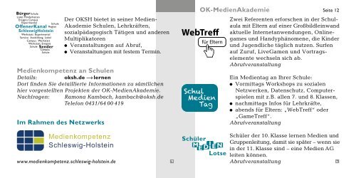 Seminarprogramm 2/13 - Offener Kanal Schleswig-Holstein