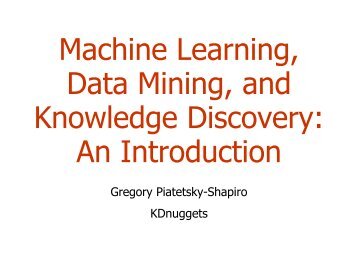 DM1: Introduction: Machine Learning and Data Mining - Sorry