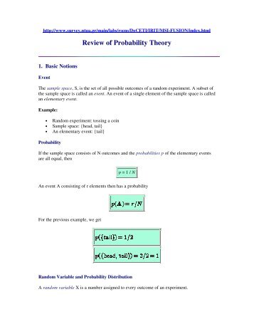 Review of Probability Theory - Sorry