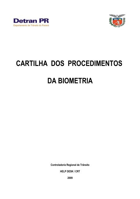 CARTILHA DOS PROCEDIMENTOS DA BIOMETRIA - Detran