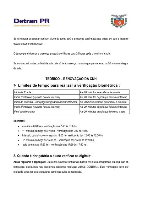 CARTILHA DOS PROCEDIMENTOS DA BIOMETRIA - Detran