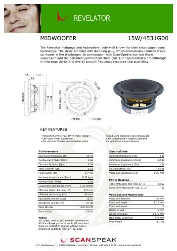 MIDWOOFER 15W/4531G00 - Scan-Speak