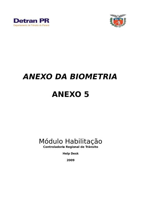 ANEXO DA BIOMETRIA ANEXO 5 - Detran