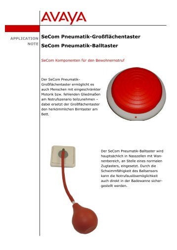 SeCom Pneumatik-GroÃflÃ¤chentaster SeCom Pneumatik-Balltaster