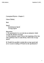 Conceptual Physics Chapter 2 Linear Motion Rate ... - Iona Physics