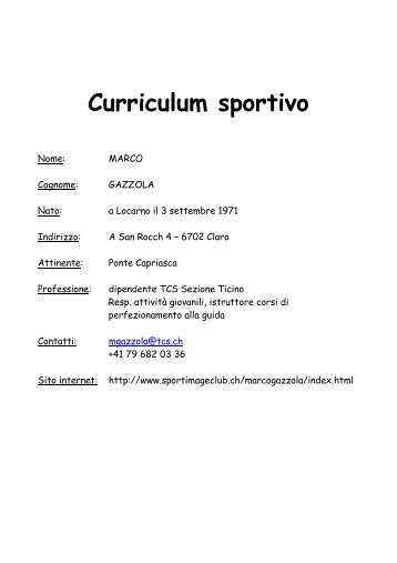 Curriculum sportivo - Il Bernina