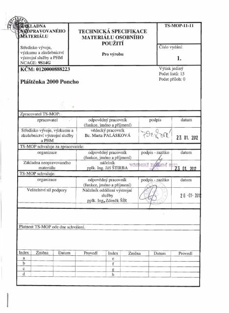 DNA Plastenka 2000 Poncho ~(9t 0 nL/ 23 ... - VeÅ™ejnÃ© zakÃ¡zky