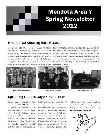 Mendota Area Y Spring Newsletter 2012 - Illinois Valley YMCA
