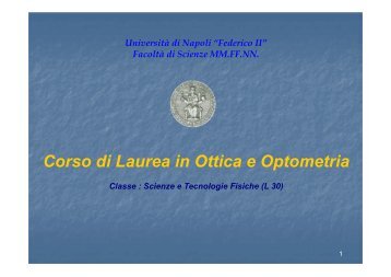 Presentazione del Corso di Laurea in Ottica e Optometria (versione ...