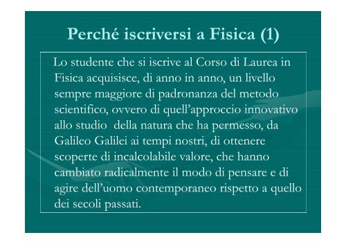 Presentazione dei Corsi di Laurea in Fisica (versione 2011/2012)