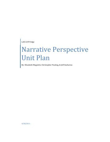 Narrative Perspective Unit Plan - EnglishTeachers