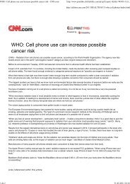 WHO: Cell phone use can increase possible cancer risk