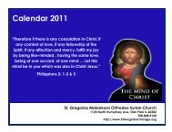 Calendar 2011 - St Gregorios Church, Elmhurst