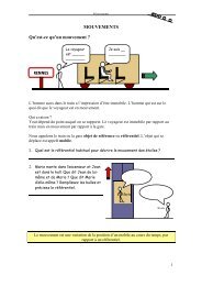 MOUVEMENTS Qu'est-ce qu'un mouvement ? - IES Drago