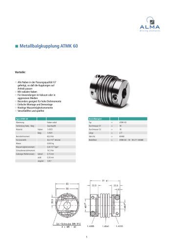 Metallbalgkupplung ATMK 60