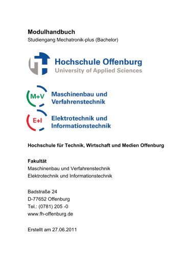 Modulhandbuch - an der Hochschule Offenburg