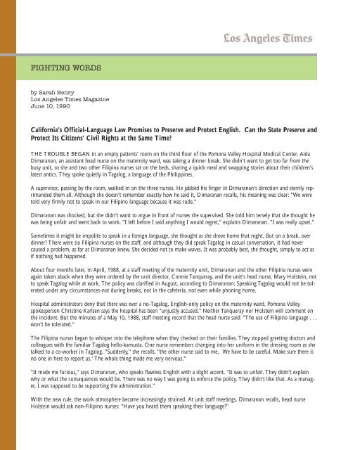Fighting Words Sarah Henry Writer