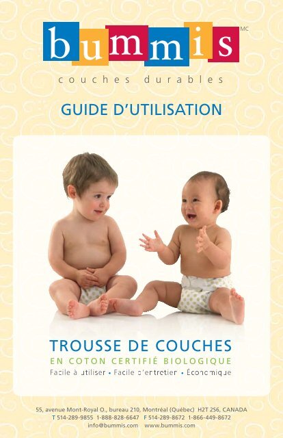 Guide d'utilisation pour la Trousse de Couches (pdf) - Bummis