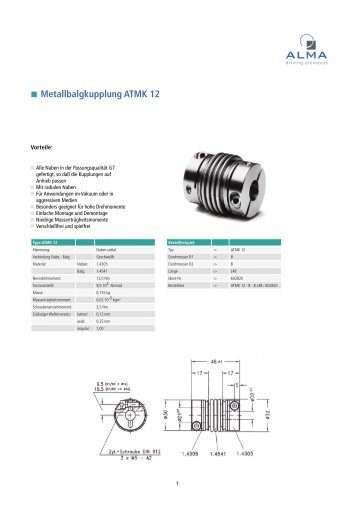 Metallbalgkupplung ATMK 12