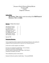 Emergency Board of Directors Meeting Minutes January 8 ... - nrlhf