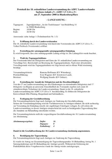 Protokoll - ADFC Sachsen-Anhalt eV