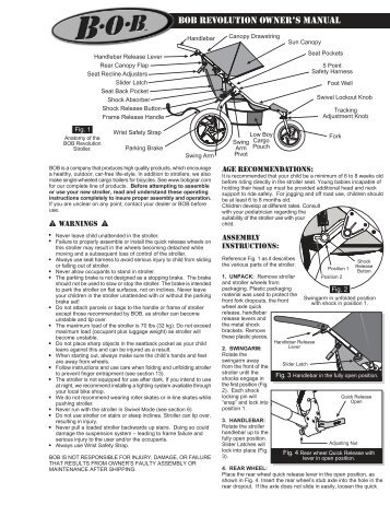 BOB REVOLUTION OWNER'S MANUAL - BOB Trailers and Strollers