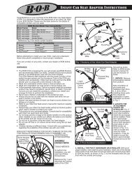 Infant Car Seat Adapter instructions - BOB Trailers and Strollers
