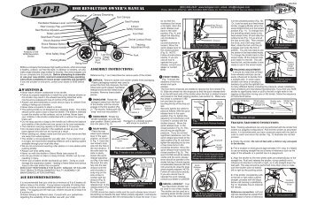 BOB REVOLUTION OWNER'S MANUAL - BOB Trailers and Strollers