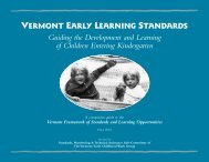 Vermont Early Learning Standards - Department for Children and ...