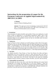 Instructions for the preparation of a paper for the ICPS ... - eucas 2003