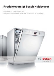 Produktoversigt Bosch Hvidevarer