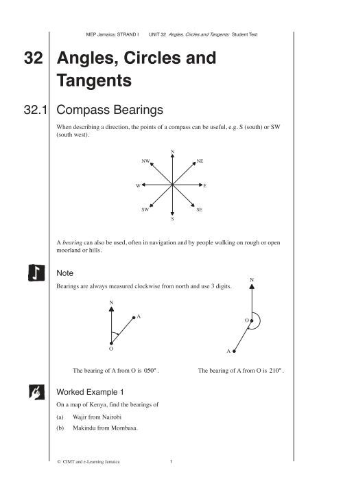 Strand Geometry STRAND I: Geometry and Trigonometry Unit 32 Angles, Circles and Tangents