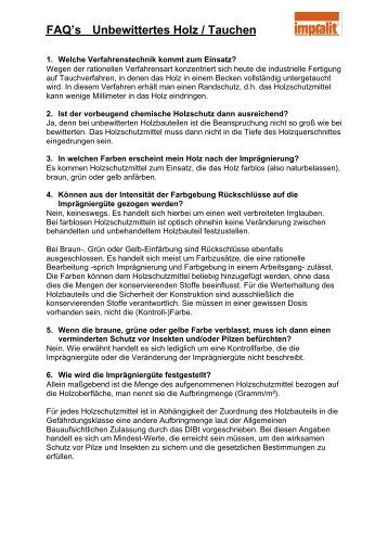 FAQ's Unbewittertes Holz / Tauchen