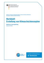 Merkblatt Klimaschutzkonzepte - Kommunaler Klimaschutz