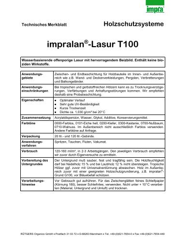 Holzschutzsysteme impralan Â® -Lasur T100 - pyroplast