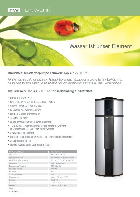 Wasser ist unser Element - WM Feinwerk GmbH