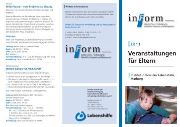 Elternseminare der Lebenshilfe in Marburg - Unser Kind mit Down ...