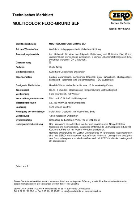 MULTICOLOR FLOC-GRUND SLF - ZERO-LACK GmbH & Co.KG