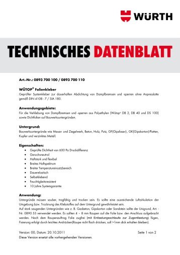 Technisches Merkblatt - FarbenWelt Wimmer