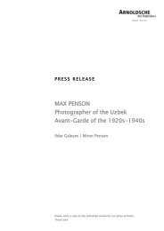 MAX PENSON Photographer of the Uzbek Avant-Garde of the 1920s ...