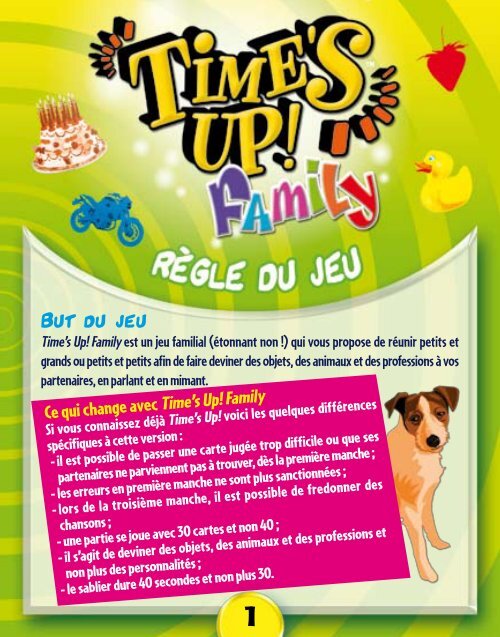 Règle du jeu Time's up Family 1 - jeu de société