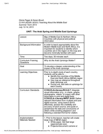 Download this lesson - Middle East Studies Center