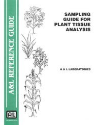 A & L Analytical Laboratories Plant Analysis Crop List