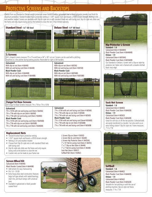 Protective Screens - Douglas Sports Nets and Equipment