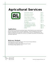 Fertilizer Analyses - A&L Analytical Laboratories, Inc.