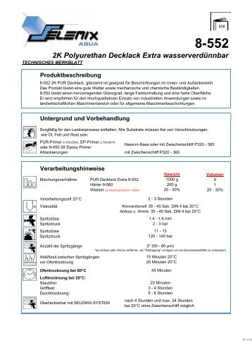 8-552 2K PUR Decklack - M2-Handelsgesellschaft mbH